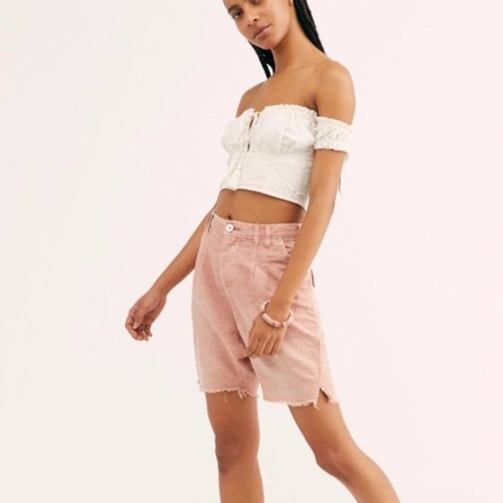 FREE PEOPLE Utility Harem Shorts in Pink - Size 2 - NWT - Picture 3 of 4
